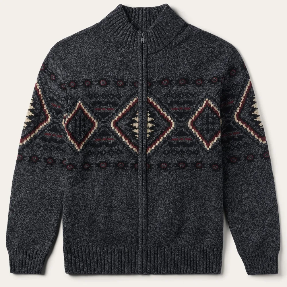 Stetson Horizontal Aztec Cardigan Grey Hot