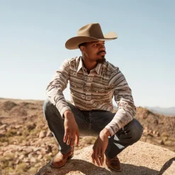 Stetson Horizontal Aztec Print Western Shirt Brown Sale