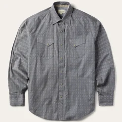 Stetson Horseshoe Stripe Print Shirt Grey Hot