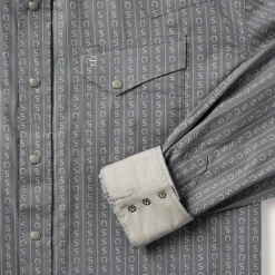 Stetson Horseshoe Stripe Print Shirt Grey Hot