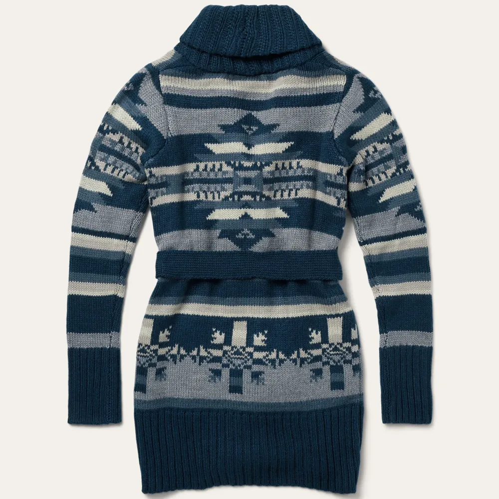Stetson Indigo Aztec Belted Cardigan Blue Outlet