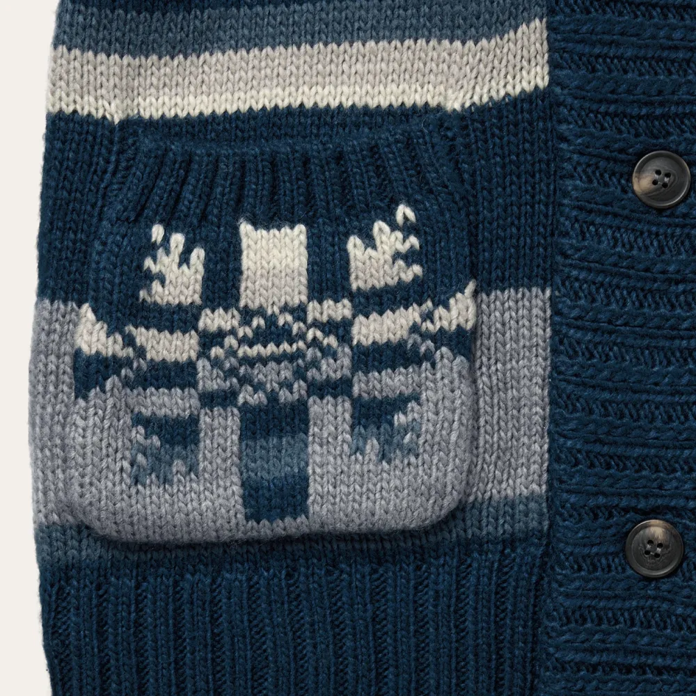 Stetson Indigo Aztec Belted Cardigan Blue Outlet