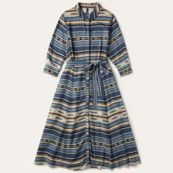 Stetson Indigo Serape Print Dress Blue Hot