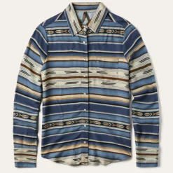 Stetson Indigo Serape Print Shirt Blue New