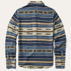Stetson Indigo Serape Print Shirt Blue New