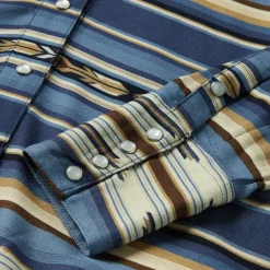 Stetson Indigo Serape Print Shirt Blue New