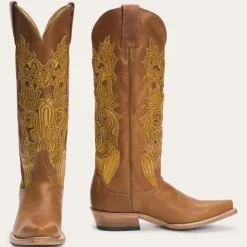 Stetson Jules Hand Tooled Leather Boot Brown Sale