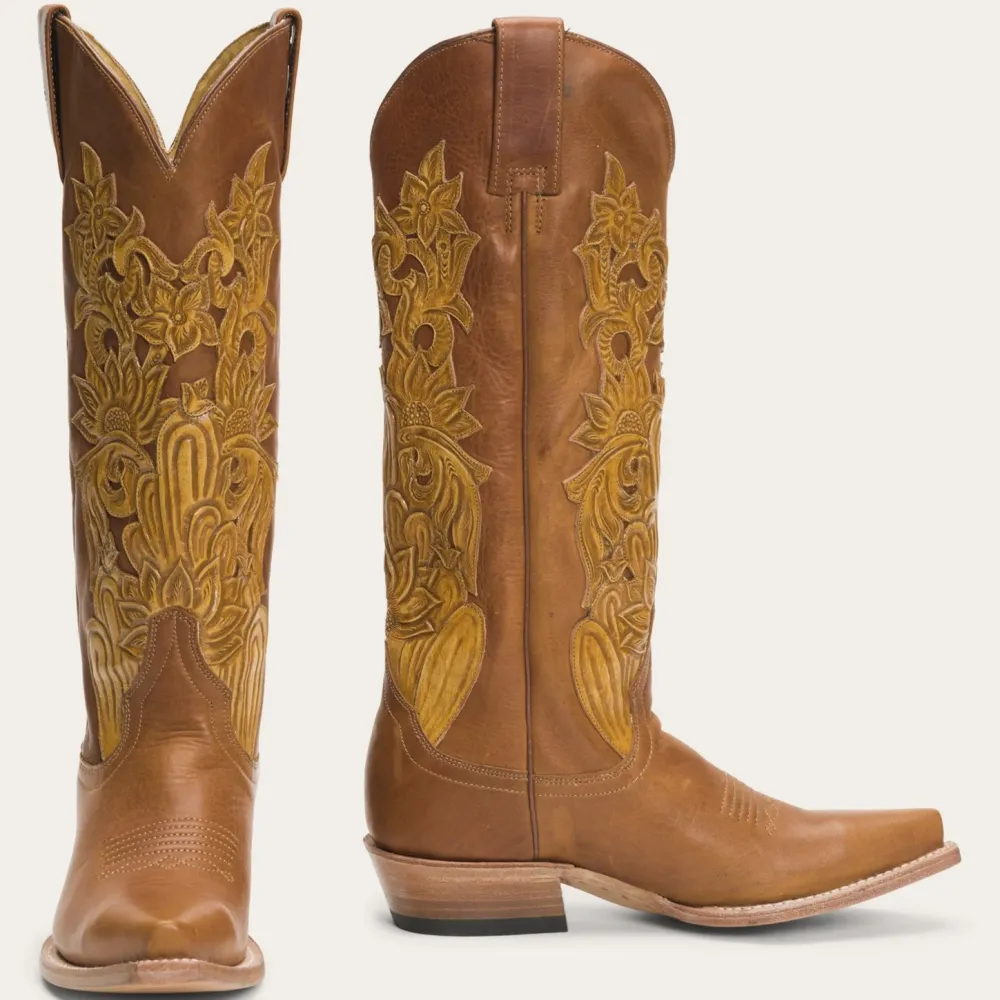 Stetson Jules Hand Tooled Leather Boot Brown Sale