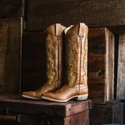 Stetson Jules Hand Tooled Leather Boot Brown Sale