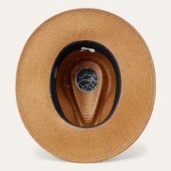 Stetson Juno Shantung Straw Fedora Sand New
