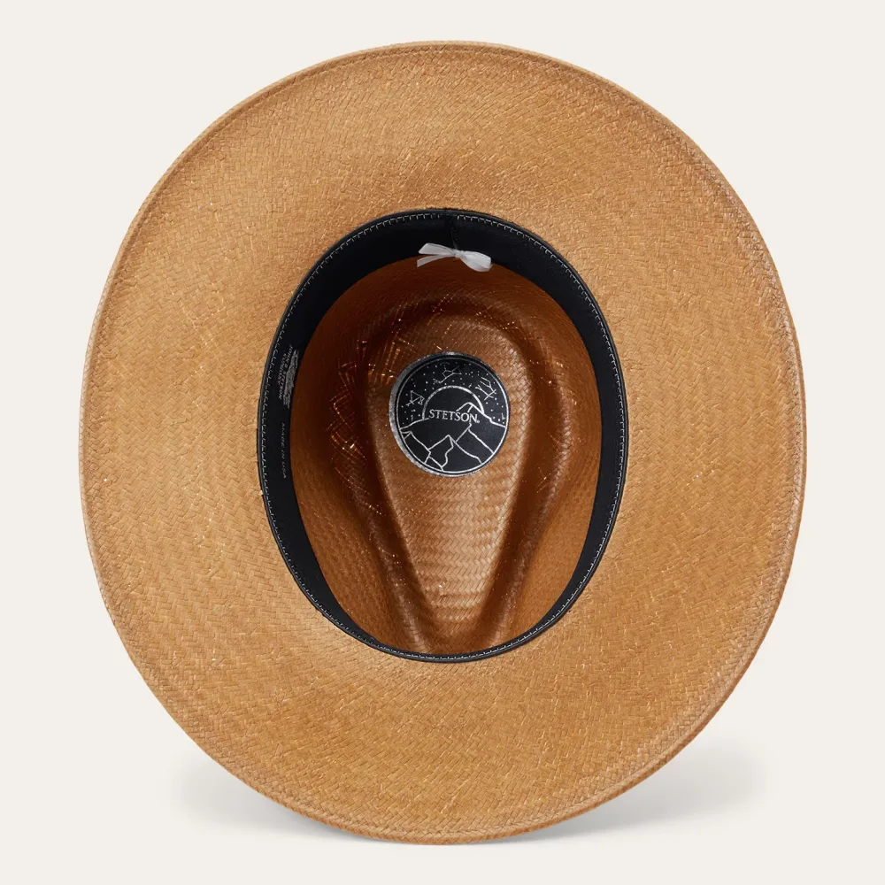 Stetson Juno Shantung Straw Fedora Sand New