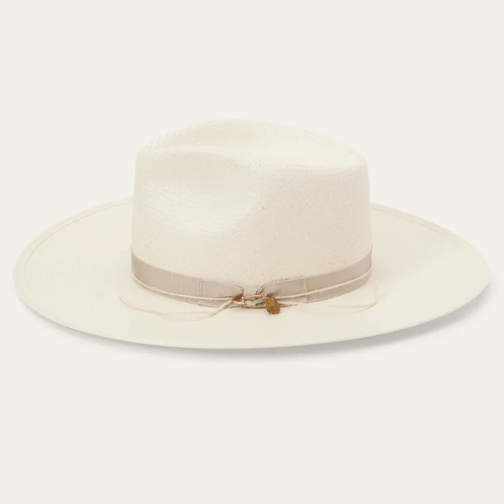 Stetson JW Marshall Straw Flat Brim Hat Natural Clearance