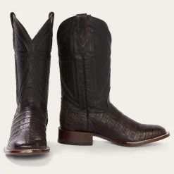 Stetson Kaycee Caiman Belly Cowboy Boot Brown New