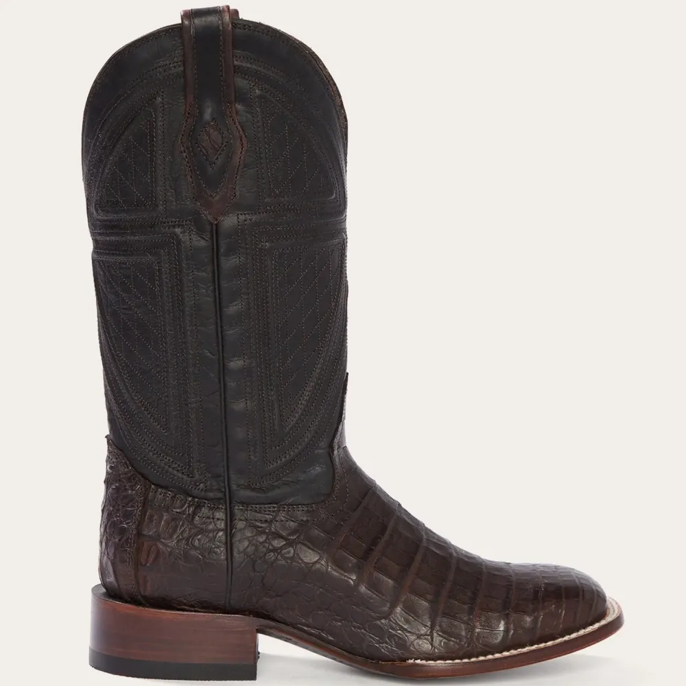Stetson Kaycee Caiman Belly Cowboy Boot Brown New