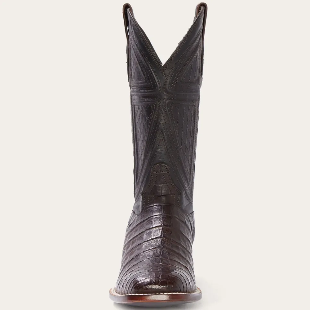 Stetson Kaycee Caiman Belly Cowboy Boot Brown Outlet