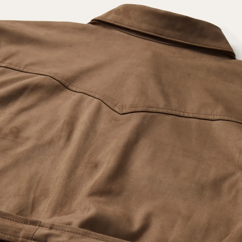 Stetson Khaki Suede Western Shirt Tan New