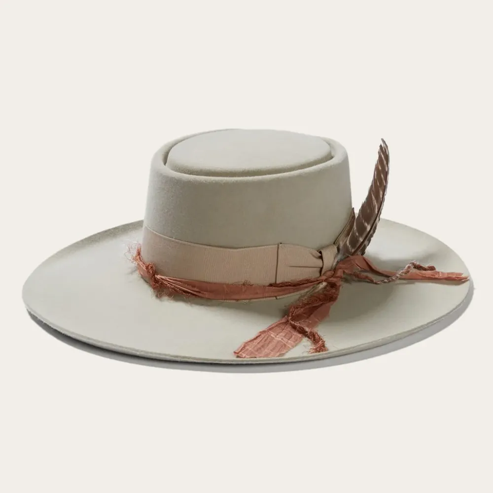 Stetson Kings Row Firm Felt Hat Silver Grey Outlet