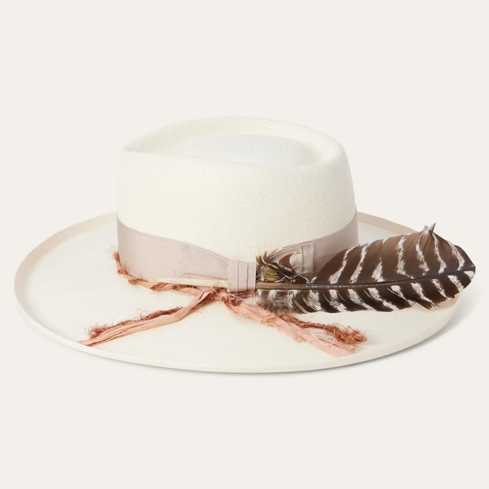 Stetson Kings Row Shantung Straw Fedora Natural Discount