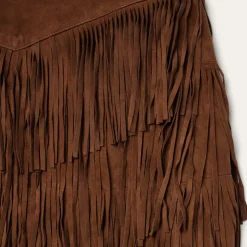 Stetson Lamb Suede Fringe Mini Skirt Brown Best