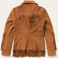 Stetson Lamb Suede Fringed Jacket Brown