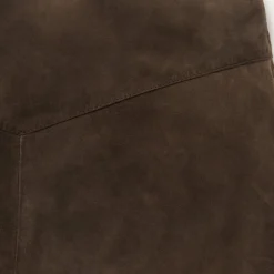 Stetson Lamb Suede Skirt with Nailheads Brown New