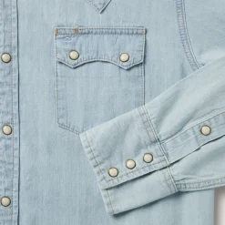 Stetson Light Denim Western Shirt Blue Hot