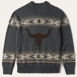 Stetson Longhorn Cardigan Grey New