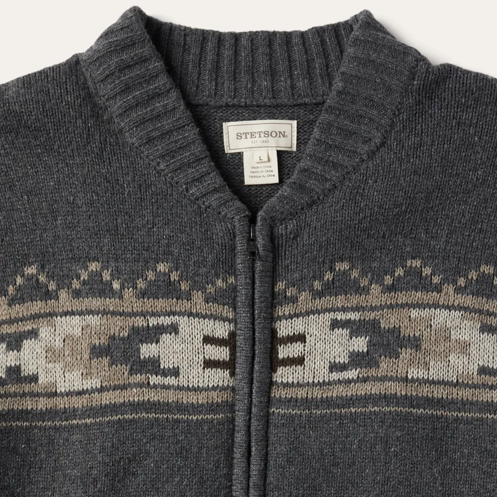 Stetson Longhorn Cardigan Grey New