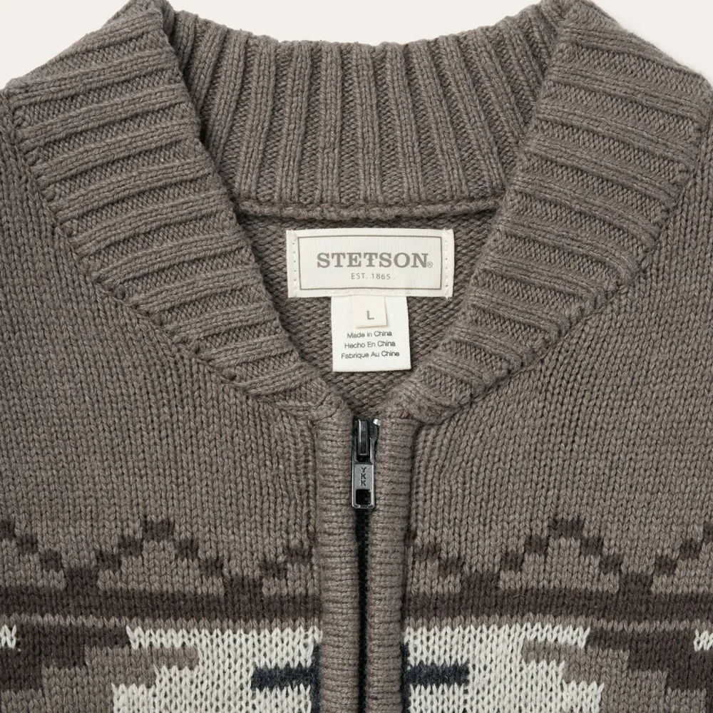 Stetson Longhorn Cardigan Brown New