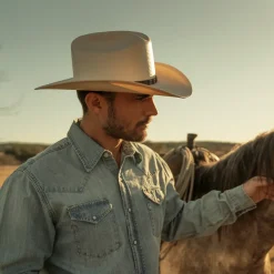 Stetson Long-Sleeved Denim Shirt Blue Best