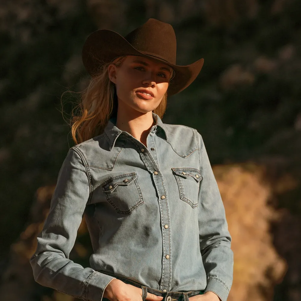 Stetson Loose Fit Denim Shirt Blue Best