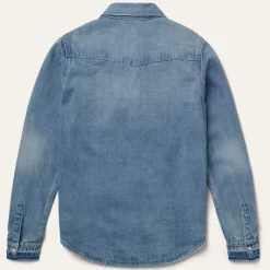 Stetson Loose Fit Denim Snap-Front Shirt Blue Best