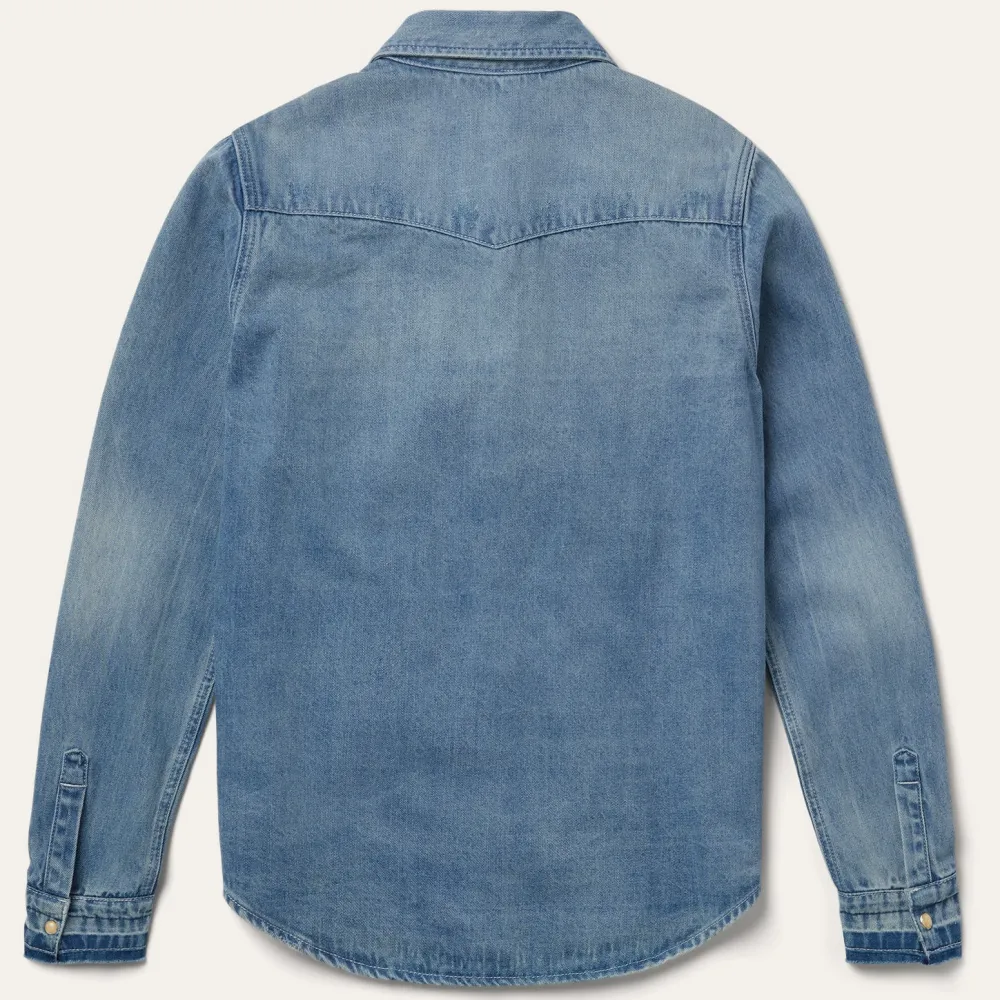Stetson Loose Fit Denim Snap-Front Shirt Blue Best
