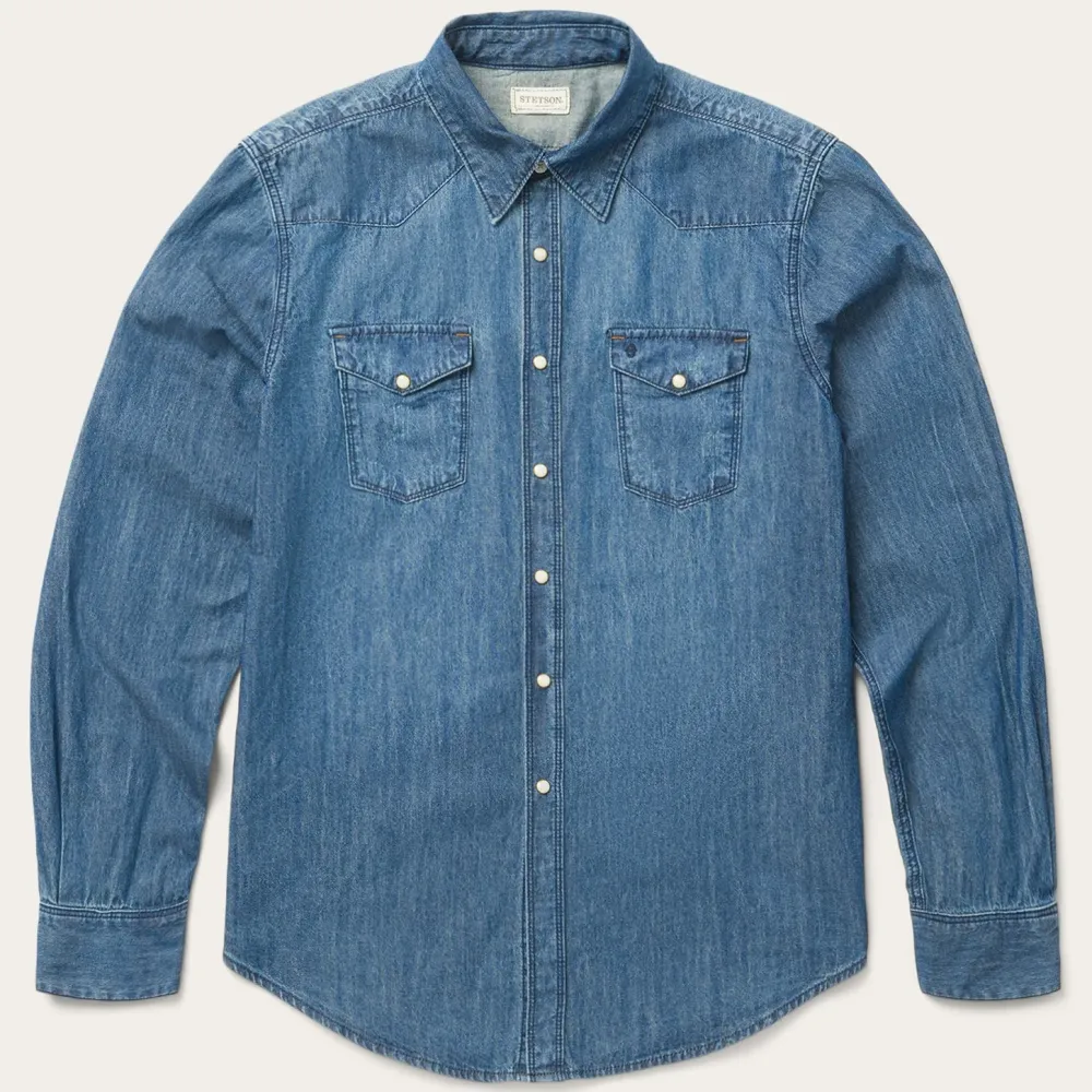 Stetson Medium Denim Shirt Blue Hot