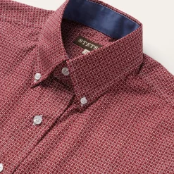 Stetson Micro Print Button-Front Shirt Red Hot