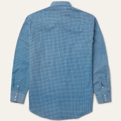 Stetson Micro Print Western Shirt Blue
