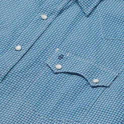 Stetson Micro Print Western Shirt Blue