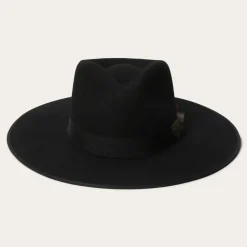 Stetson Midtown Wide Flat Brim Hat Black Outlet