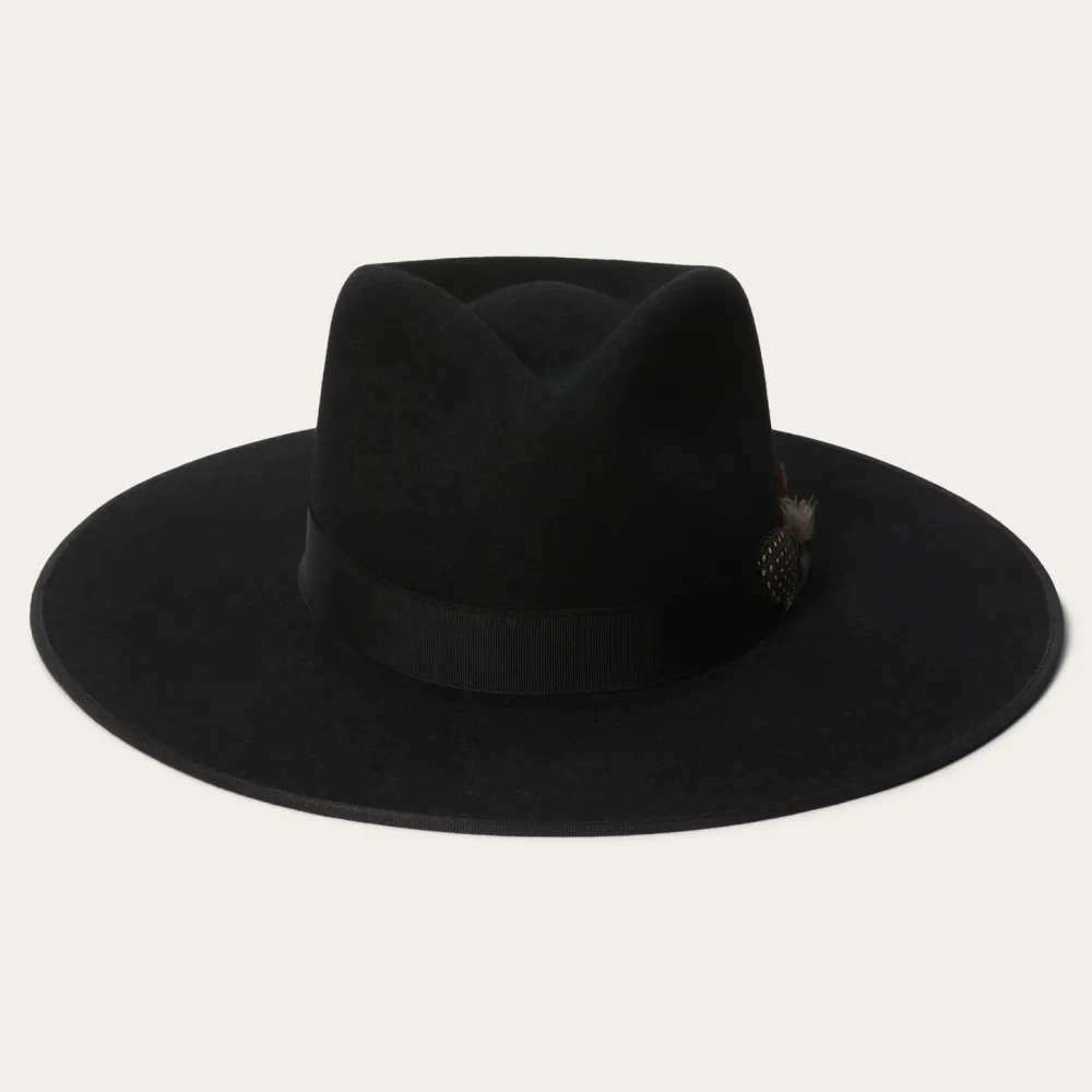 Stetson Midtown Wide Flat Brim Hat Black Outlet