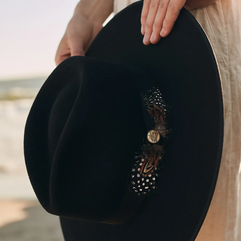 Stetson Midtown Wide Flat Brim Hat Black Outlet
