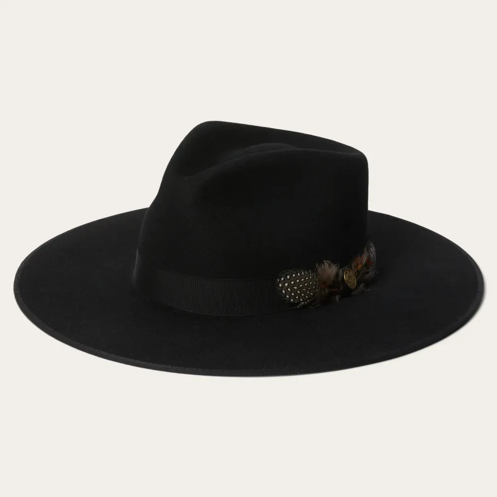 Stetson Midtown Wide Flat Brim Hat Black Outlet