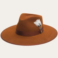 Stetson Midtown Wide Flat Brim Hat Black Clearance