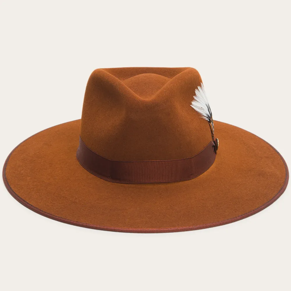 Stetson Midtown Wide Flat Brim Hat Black New