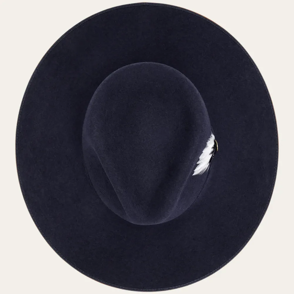 Stetson Midtown Wide Flat Brim Hat Navy Online