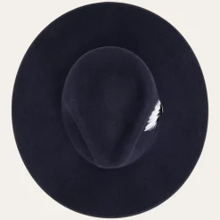 Stetson Midtown Wide Flat Brim Hat Navy Hot