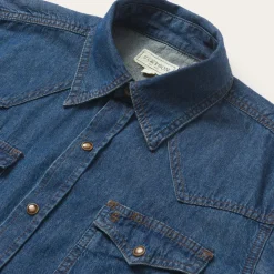 Stetson Modern Denim Western Shirt Blue New