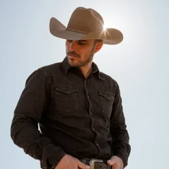Stetson Modern Denim Western Shirt Black