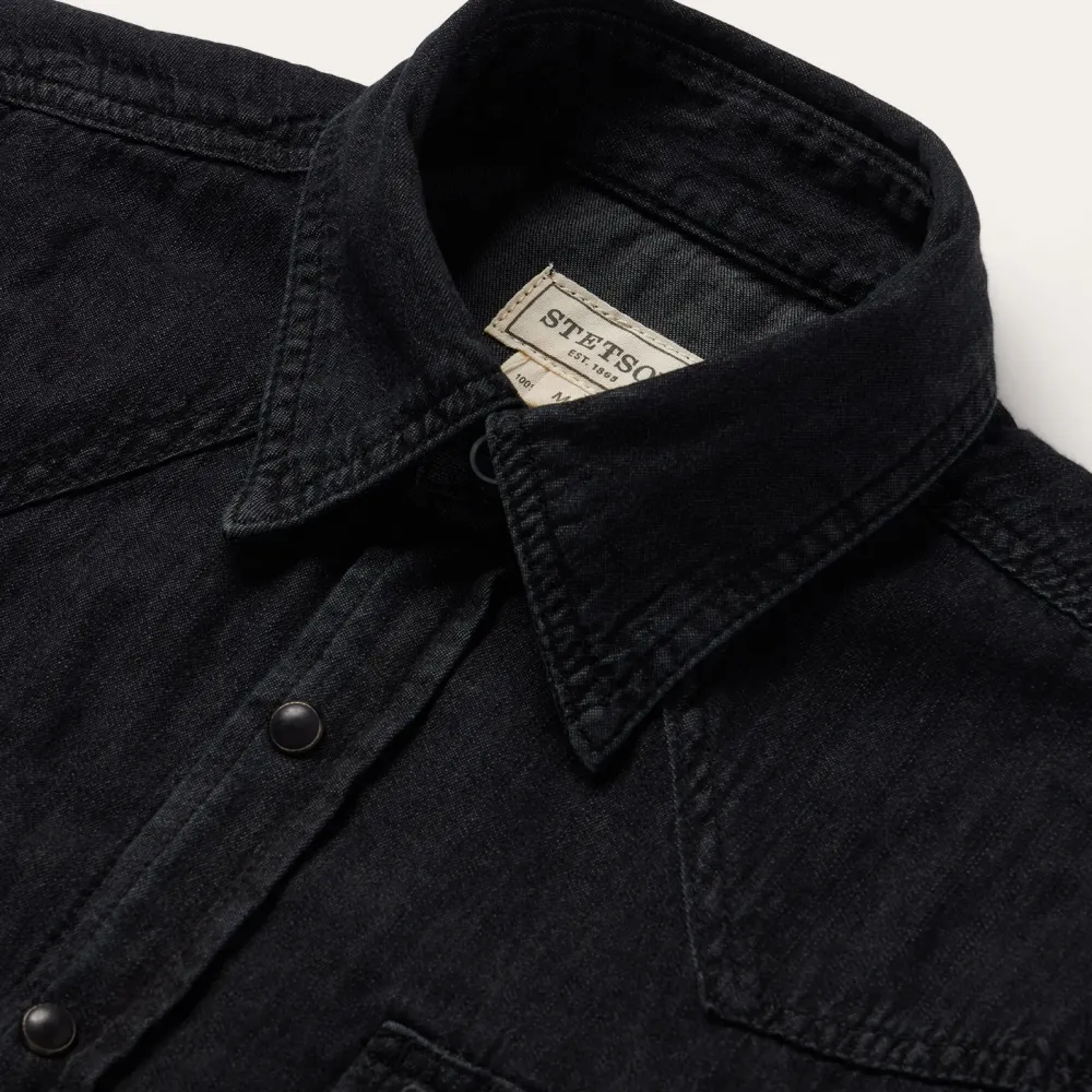 Stetson Modern Denim Western Shirt Black Best