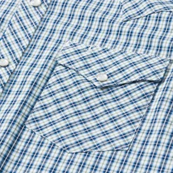 Stetson Modern Snap Front Shirt in Mini Check Blue Online