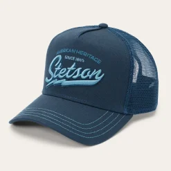 Stetson Embroidered 1865 Trucker Cap Navy Discount